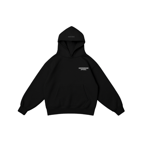 UA FCO Black Hoodie front view β luxury premium fleece Philippines