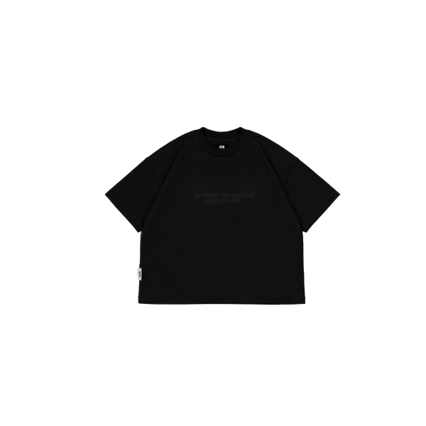 UA Box Tee Black front β luxury bold premium cotton Philippines