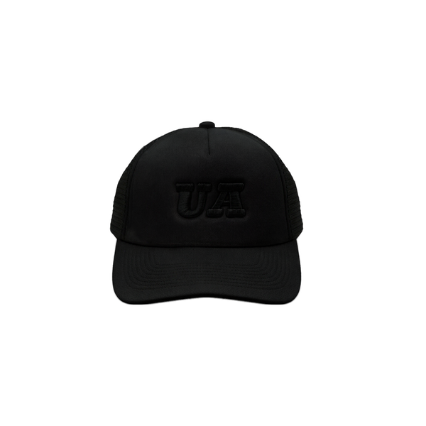 UA Black Net Cap front view β luxury bold premium streetwear headwear Philippines
