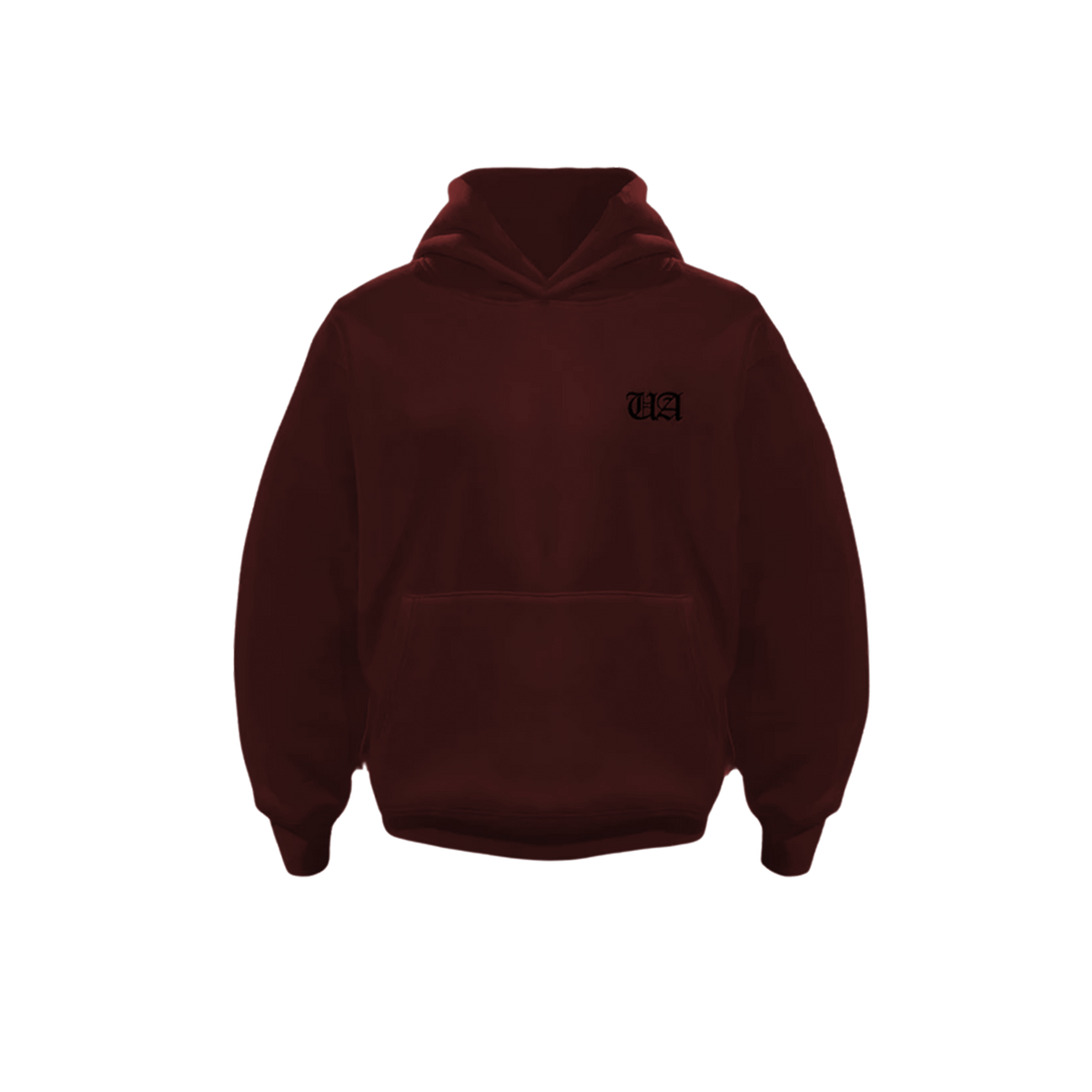 UA Wine Red premium fleece hoodie front