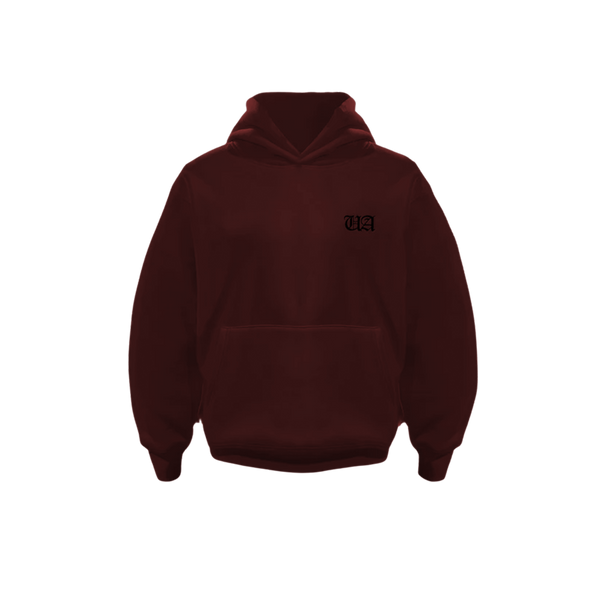 UA Wine Red premium fleece hoodie front β luxury Philippines