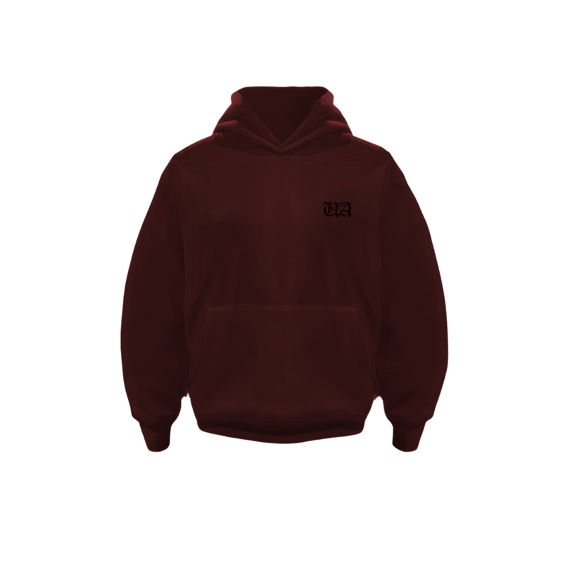 UA Wine Red premium fleece hoodie front β luxury Philippines