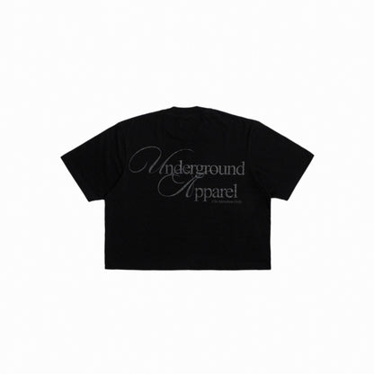 UA Cursive FCO Black tee back view