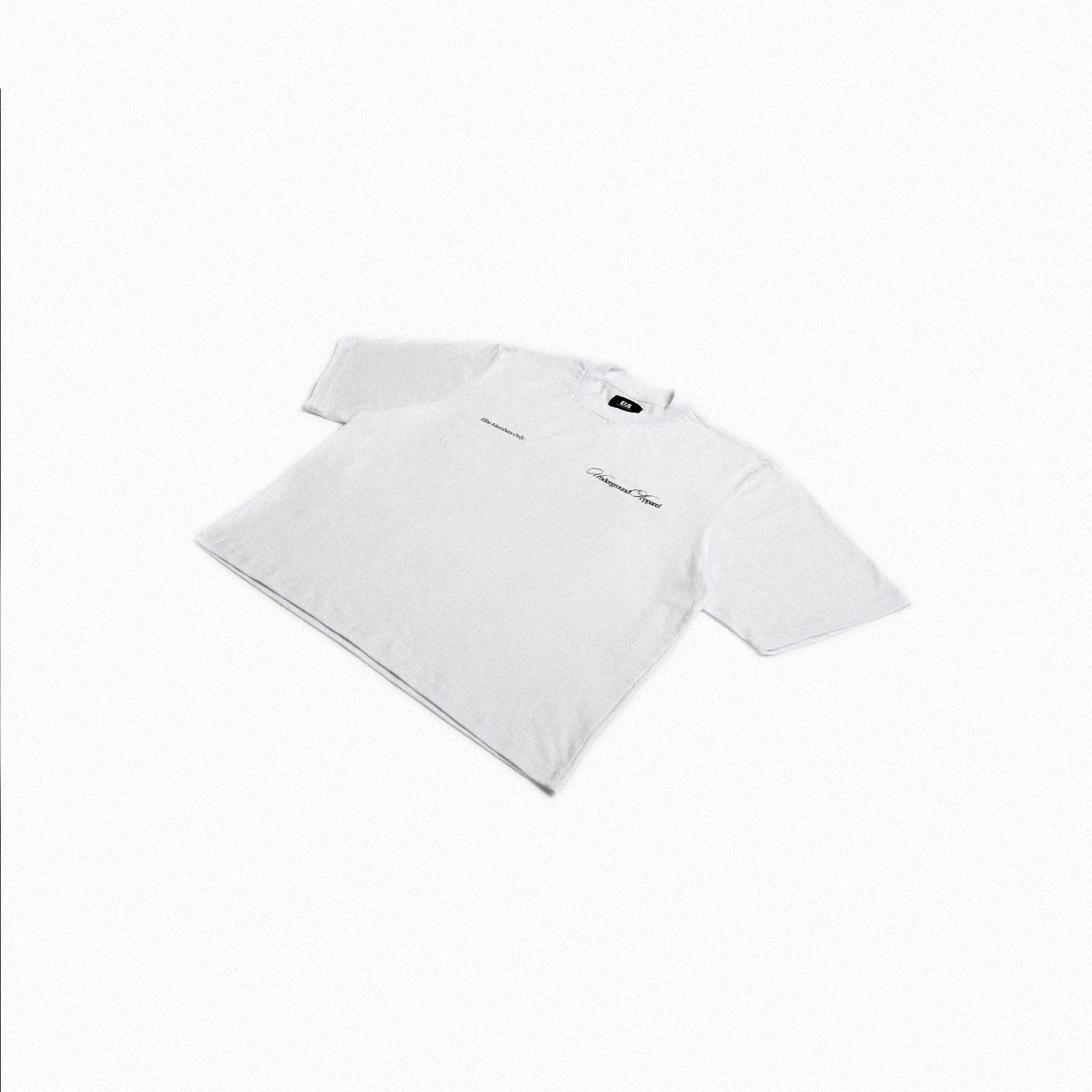 UA Cursive FCO White tee close-up 2