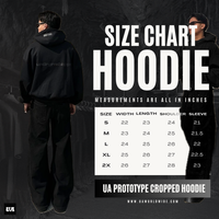 UA prototype size chart