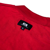 UA premium tee fabric close-up on body