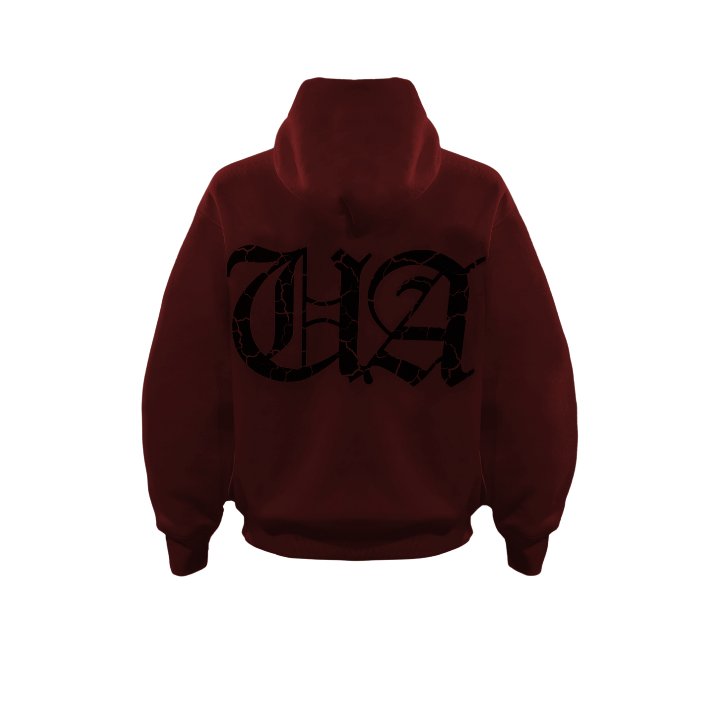 UA Wine Red premium fleece hoodie back