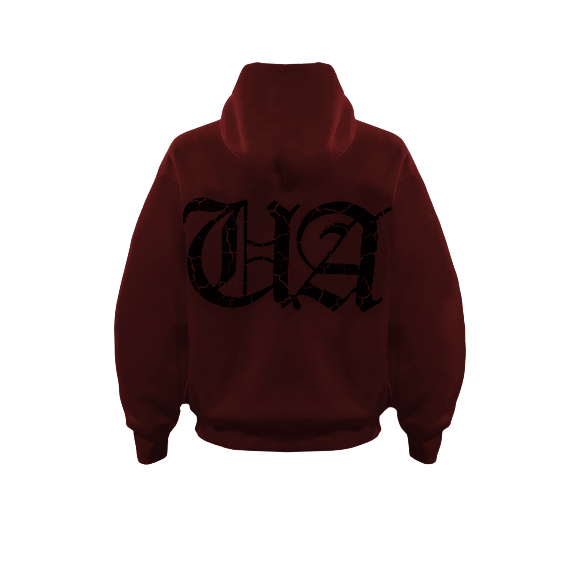 UA Wine Red premium fleece hoodie back