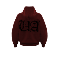 UA Wine Red premium fleece hoodie back