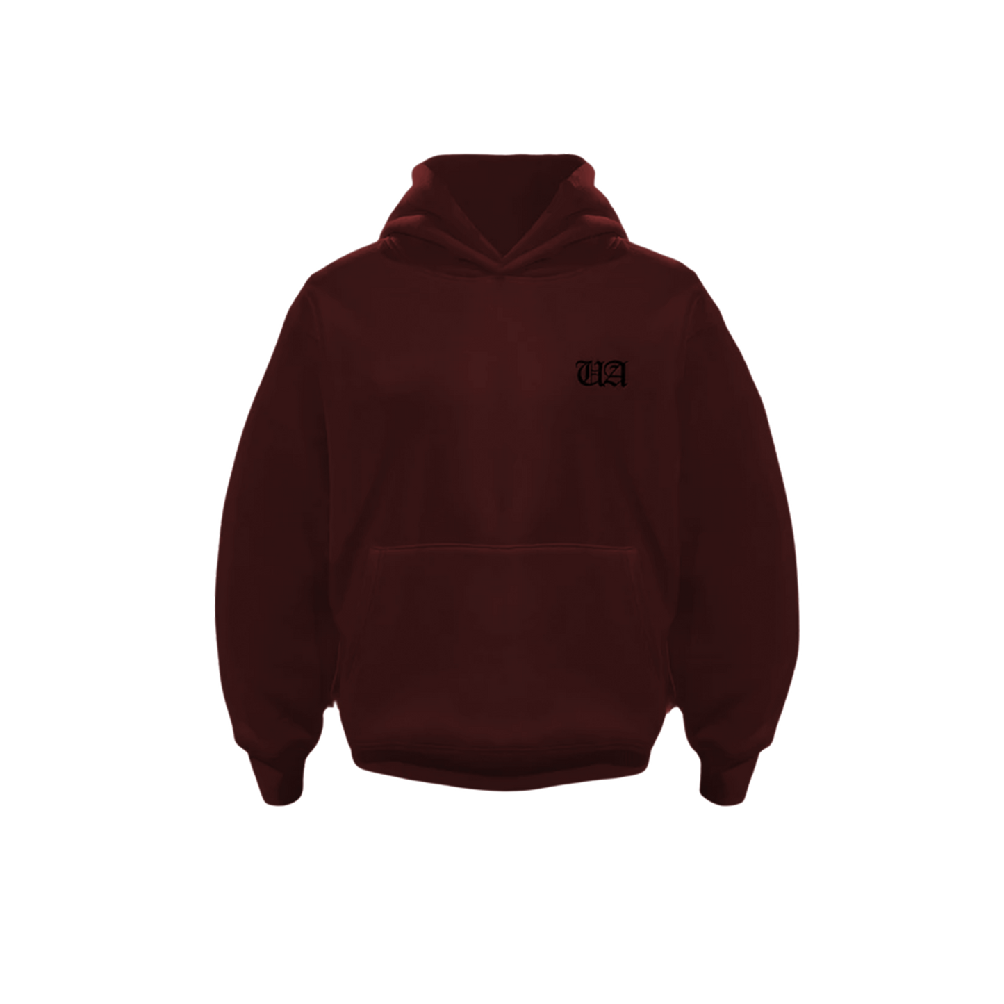UA Wine Red premium fleece hoodie front
