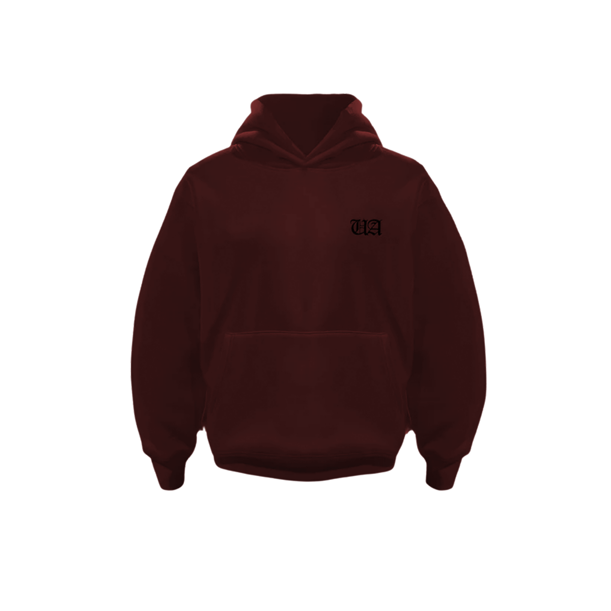 UA Wine Red premium fleece hoodie front
