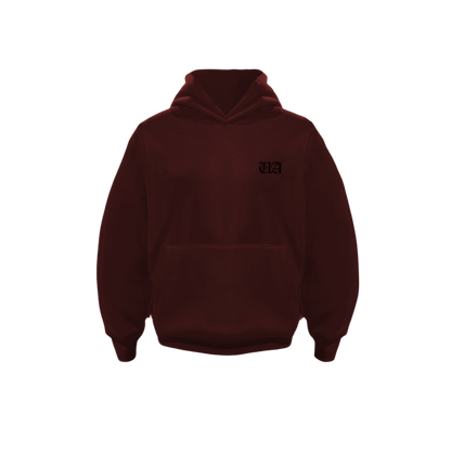UA Wine Red premium fleece hoodie front
